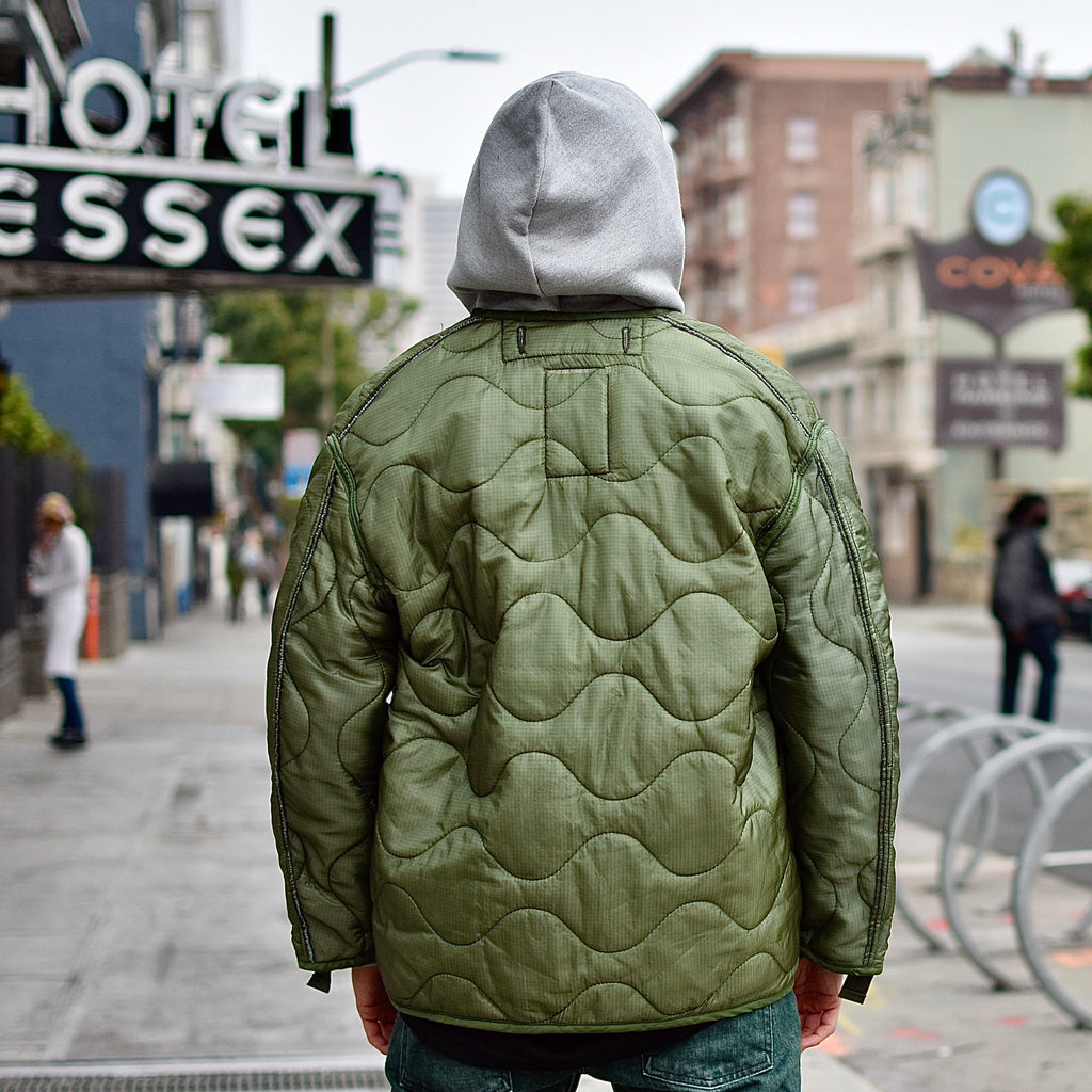 Vintage Green Military Liner Jacket (L)